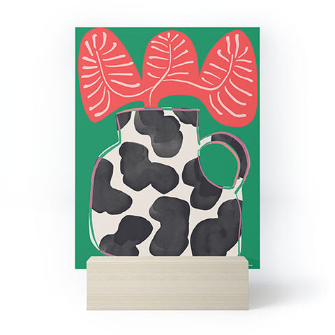 Marin Vaan Zaal Bright Vase with Cow Pattern Mini Art Print