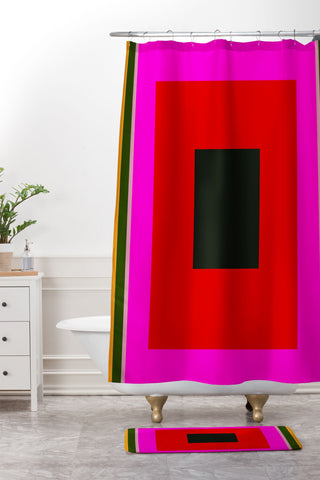 Marin Vaan Zaal Burst Alternatively Modern Color Field Shower Curtain And Mat