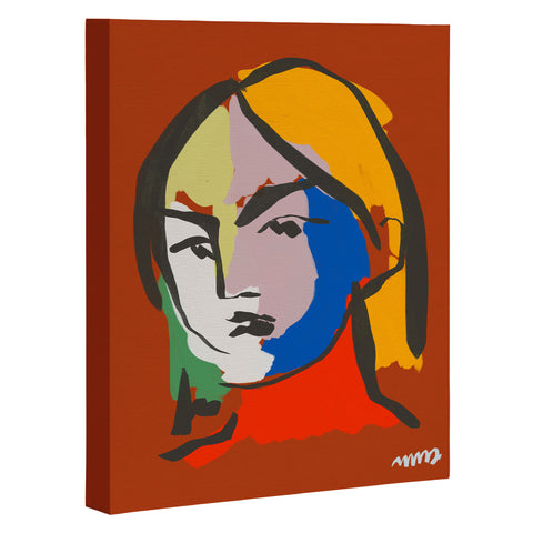 Marin Vaan Zaal Helene in Red Modern Female Art Canvas