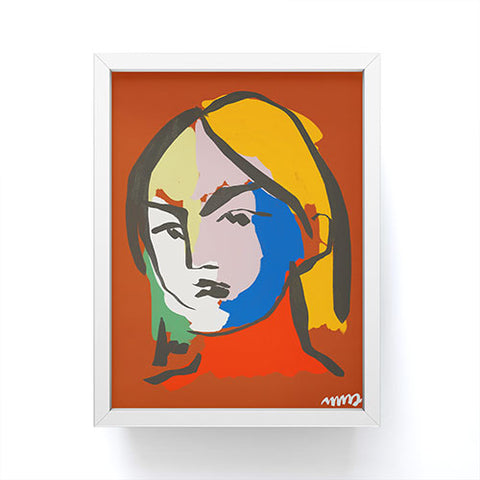 Marin Vaan Zaal Helene in Red Modern Female Framed Mini Art Print