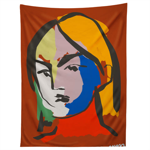 Marin Vaan Zaal Helene in Red Modern Female Tapestry