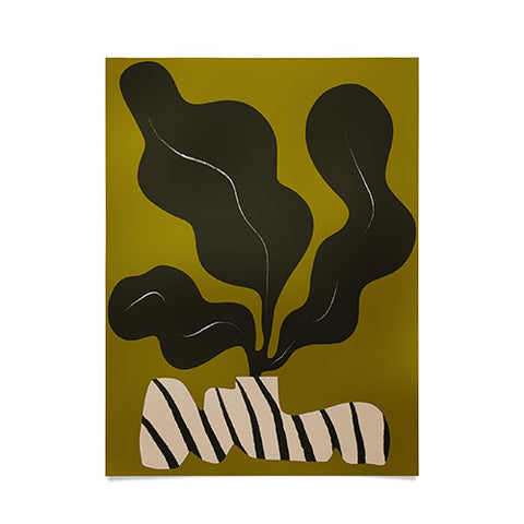 Marin Vaan Zaal Monochrome Wavy Fern in Stripe Poster
