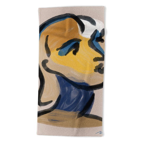Marin Vaan Zaal Ninette Modern Portrait Print Beach Towel