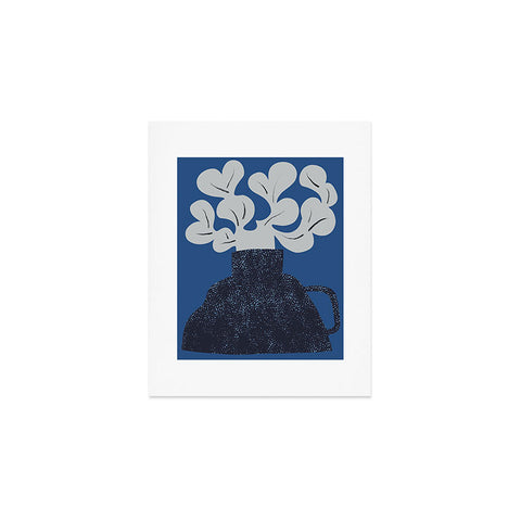 Marin Vaan Zaal Still Life with Modern Plant in Blue Art Print