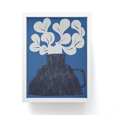 Marin Vaan Zaal Still Life with Modern Plant in Blue Framed Mini Art Print