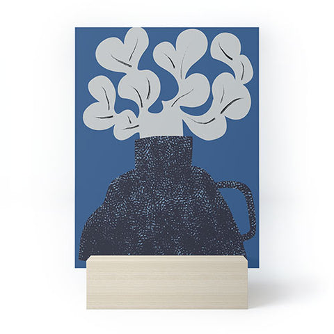 Marin Vaan Zaal Still Life with Modern Plant in Blue Mini Art Print