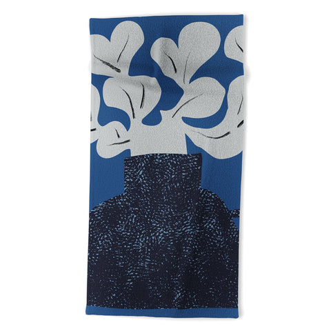 Marin Vaan Zaal Still Life with Modern Plant in Blue Beach Towel