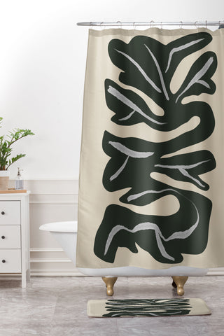 Marin Vaan Zaal Winding Minimalism Flower Plan Shower Curtain And Mat