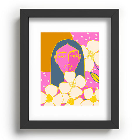 Maritza Lisa A Girl And Her Flowers Recessed Framing Rectangle