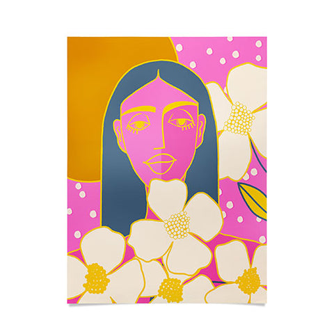 Maritza Lisa A Girl And Her Flowers Poster