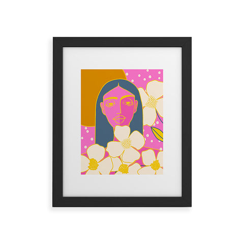 Maritza Lisa A Girl And Her Flowers Framed Art Print