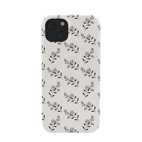 Maritza Lisa Abstract Rose Pattern Black and Ivory Phone Case