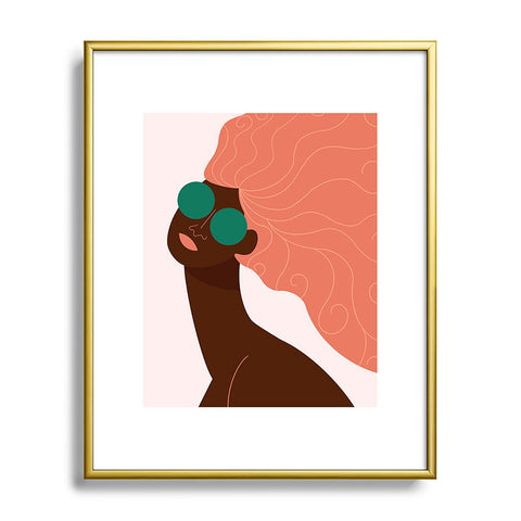 Maritza Lisa Abstract Woman Green Sunglasses Metal Framed Art Print