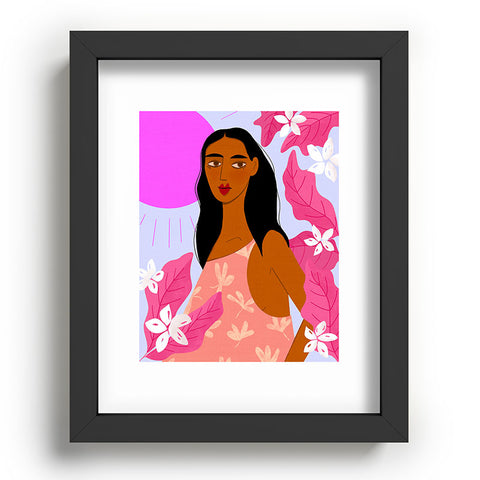 Maritza Lisa Girl With Pink Sun Recessed Framing Rectangle
