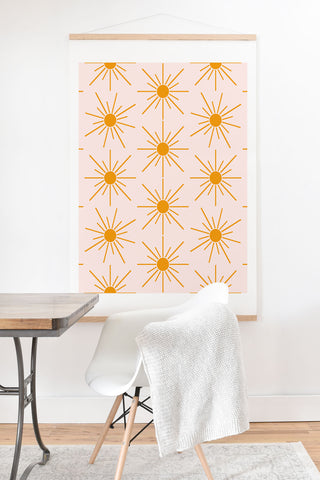 Maritza Lisa Sun Pattern On Pink Background Art Print And Hanger