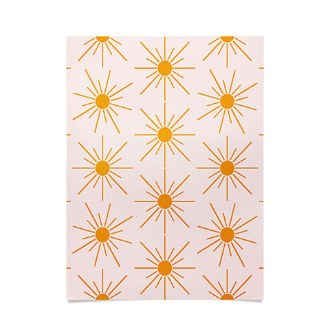 Maritza Lisa Sun Pattern On Pink Background Poster