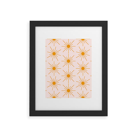 Maritza Lisa Sun Pattern On Pink Background Framed Art Print
