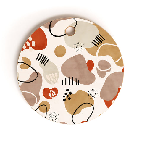 Marta Barragan Camarasa Abstract circular shapes Cutting Board Round