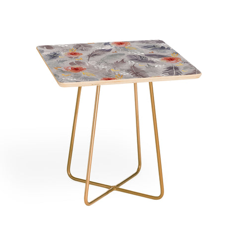 Marta Barragan Camarasa Abstract floral with feathers Side Table