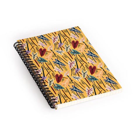 Marta Barragan Camarasa Abstract jungle colorful Leaf Spiral Notebook