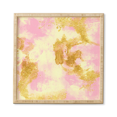 Marta Barragan Camarasa Abstract painting pink and gold Framed Wall Art