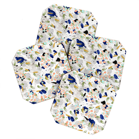 Marta Barragan Camarasa Abstract shapes of textures on marble II Coaster Set