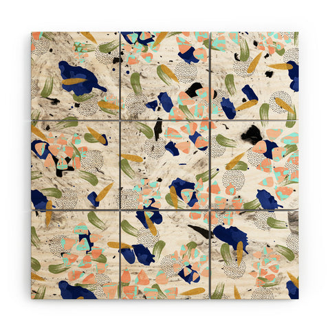 Marta Barragan Camarasa Abstract shapes of textures on marble II Wood Wall Mural