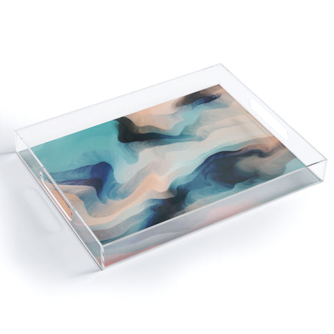 Marta Barragan Camarasa Abstract tidal waves Acrylic Tray