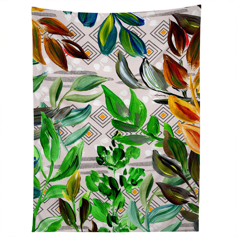 Marta Barragan Camarasa Acrylic plants with geometric shapes Tapestry