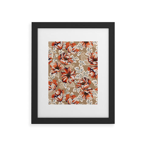 Marta Barragan Camarasa Big flowers in the paisleys 22 Framed Art Print