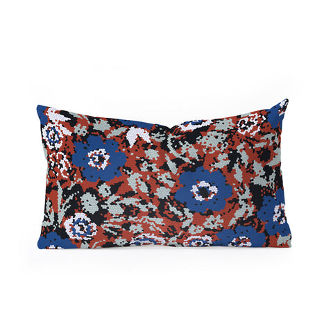 Marta Barragan Camarasa Blue flower stained glass Oblong Throw Pillow