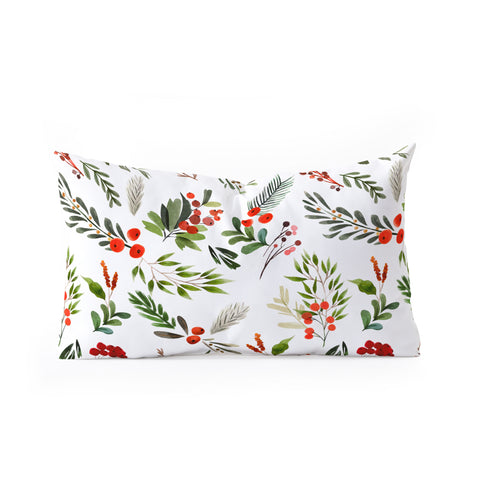 Marta Barragan Camarasa Christmas Botany 001 Oblong Throw Pillow