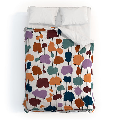 Marta Barragan Camarasa Colorful splashes on stripes Comforter