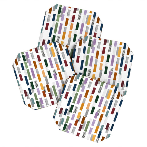 Marta Barragan Camarasa Colorful stripes and textures Coaster Set