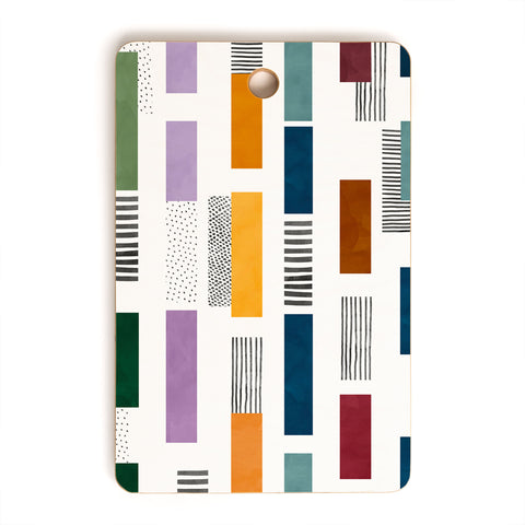 Marta Barragan Camarasa Colorful stripes and textures Cutting Board Rectangle