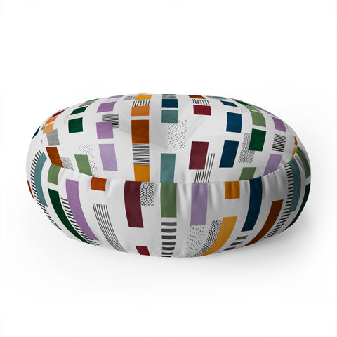 Marta Barragan Camarasa Colorful stripes and textures Floor Pillow Round