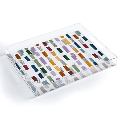 Marta Barragan Camarasa Colorful stripes and textures Acrylic Tray