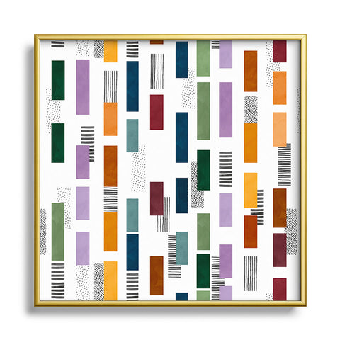 Marta Barragan Camarasa Colorful stripes and textures Metal Square Framed Art Print
