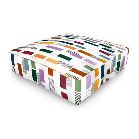 Marta Barragan Camarasa Colorful stripes and textures Outdoor Floor Cushion