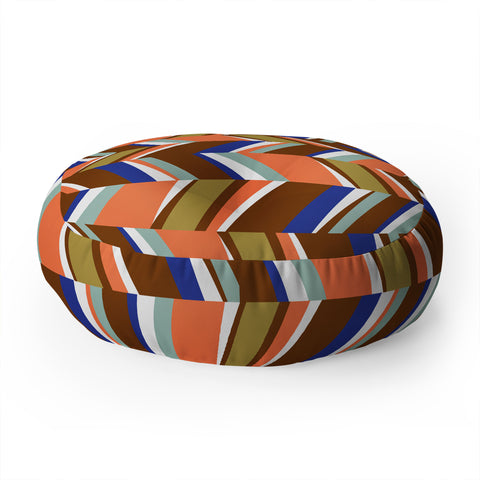 Marta Barragan Camarasa Colorful stripes retro 23 Floor Pillow Round