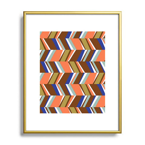 Marta Barragan Camarasa Colorful stripes retro 23 Metal Framed Art Print
