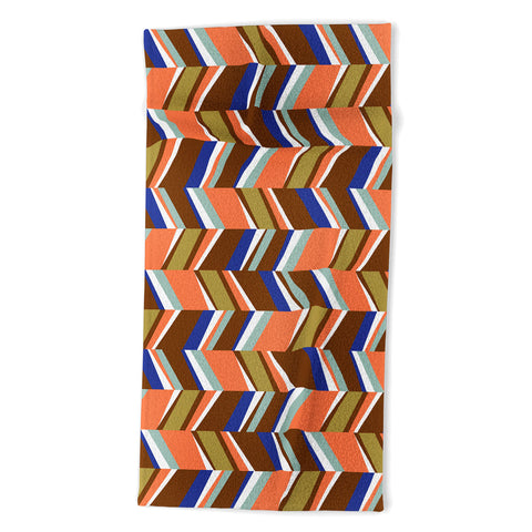 Marta Barragan Camarasa Colorful stripes retro 23 Beach Towel