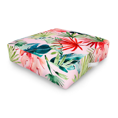 Marta Barragan Camarasa Colorful tropical paradise Outdoor Floor Cushion