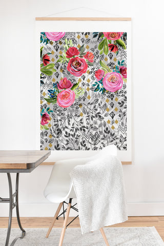 Marta Barragan Camarasa Flowered nature with geometric Art Print And Hanger