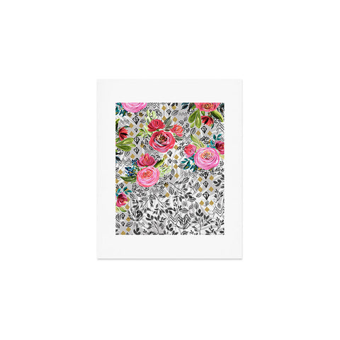 Marta Barragan Camarasa Flowered nature with geometric Art Print