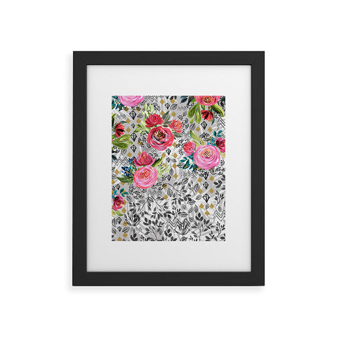 Marta Barragan Camarasa Flowered nature with geometric Framed Art Print