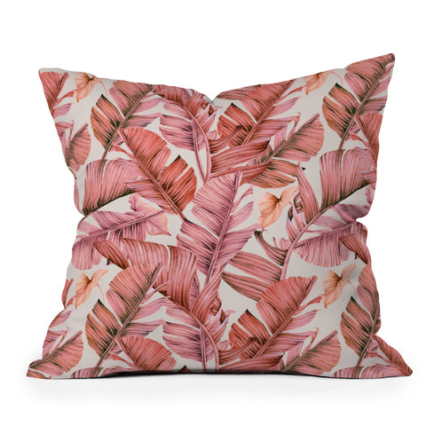 Marta Barragan Camarasa Jungle paradise pink Throw Pillow