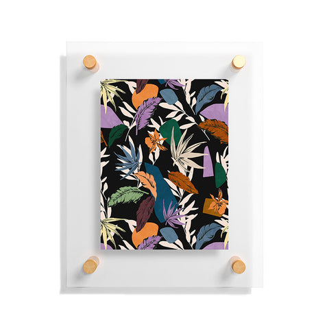 Marta Barragan Camarasa Leaf colorful dark jungle Floating Acrylic Print
