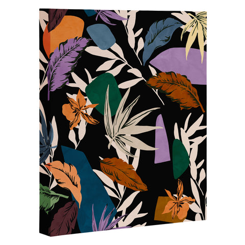 Marta Barragan Camarasa Leaf colorful dark jungle Art Canvas