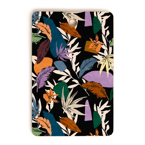 Marta Barragan Camarasa Leaf colorful dark jungle Cutting Board Rectangle